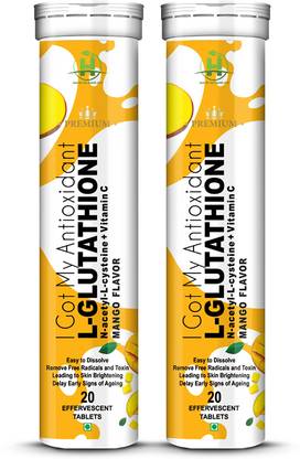 Healthy Nutrition L-Glutathione 600Mg With Mango Flavour For Skin Tan -20 Effervescent Tablets