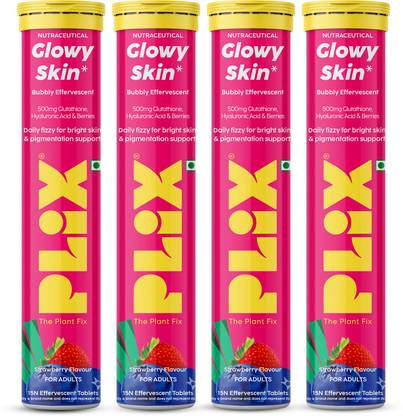 The Plant Fix Plix Glutathione Skin Glow Effervescent Tablet 500mg for Clear & Youthful Skin