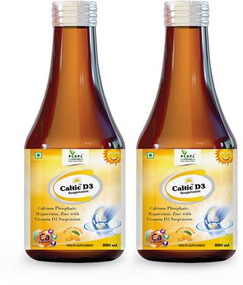 PCHPL Wellness Caltic D3 Suspension -200ml Mango Flavored Vitamin D3 Syrup with for Well-Being