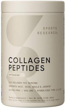 Sports Research Collagen Peptides Powder (16Oz) Grass-Fed, Non-Gmo And Gluten Free-Unflavored