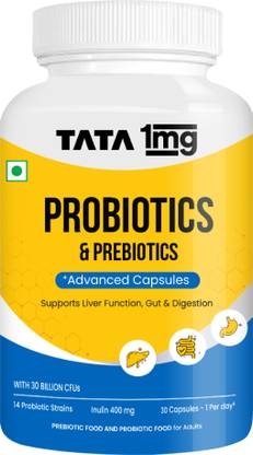 TATA 1mg Probiotics 30 Billion CFUs+ Capsule With Prebiotic