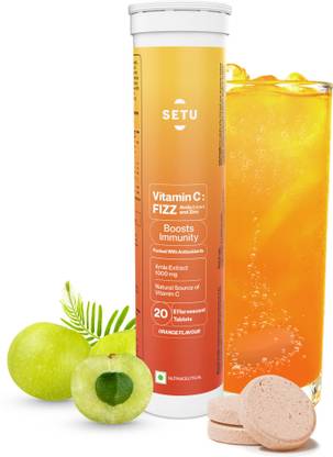 SETU Vitamin C: Fizz - 20 Effervescent Tablets (Pack of 1) | Amla Extract and Zinc