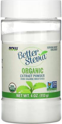 Now Foods Better Stevia, Organic Extract Powder, 4 oz (113 g)
