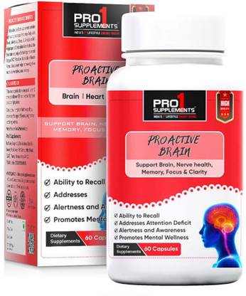 Pro1 Supplements Brain Booster Supplement |Memory Focus| Shankhapushpi|Ashwagandha|Brahmi
