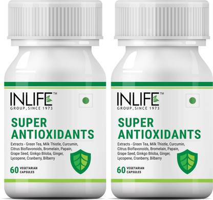 INLIFE Super Antioxidants Immuno Booster Immune Care Supplement–60 Veg Capsules (2 Pack)