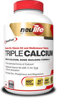 Neulife Vitrovea Triple Calcium Tablets (K27,D3 , CCM formula -200 Ta