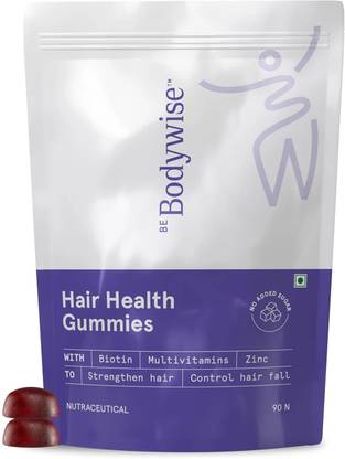 Be Bodywise 30 mcg Biotin Hair Gummies |3 Months Pack| Stronger Hair &Nails|No Added Sugar