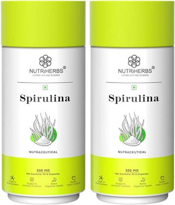 Nutriherbs Spirulina Capsule | Green Super Food for Weight Management & Immunity Booster