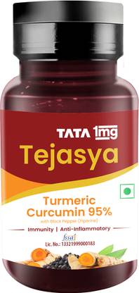 TATA 1mg Tejasya Turmeric Curcumin 95% with Black Pepper (Piperine) Capsule