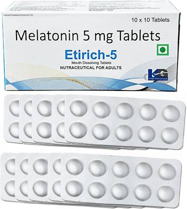 etirich (100 Veg Tablets)| Natural Sleeping Aid Pills For Restful Sleep Melatonin