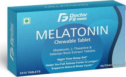 DOCTORFIT Melatonin Chewable Tablet L-Theanine And Valerian Root Extract for healthy Sleep