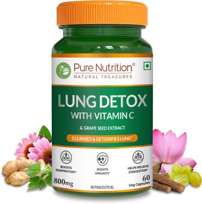 Pure Nutrition Lung Detox with Nettle & Vasaka Leaf for Cleansing Lungs & Immune Defence