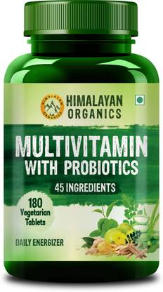 Himalayan Organics Multivitamin for men & women with 45 ingredients - 180 Tablets - with Probiotics