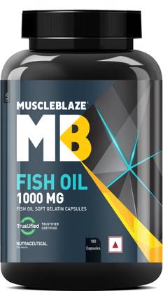 MUSCLEBLAZE Omega 3 Fish Oil 1000 mg (180mg EPA and 120mg DHA)