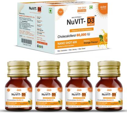 The Old Natural Nuvit D3 Vitamin D3 60000 iu I 60K iu Sugar Free Nano Shots