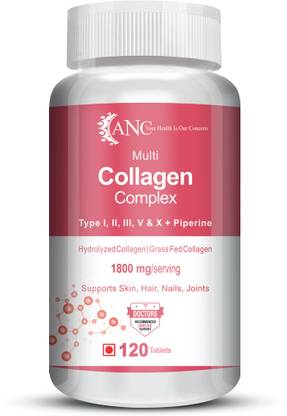 ANC Multi Collagen With 5 Types I, II, III, V & X Helps Skin, Hair, Nails & Joints