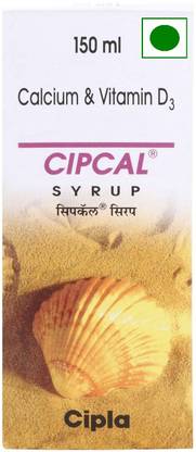 Cipla Cipcal calcium and vitamin D3 Syrup- 150ml