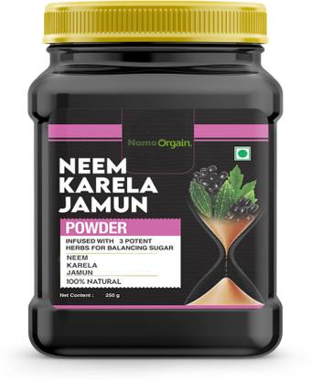 Namo organics Neem Karela Jamun Powder 200g - For Maintaining Blood Sugar Levels