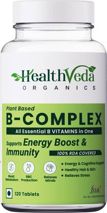 Health Veda Organics Plant Based B-Complex for Hair, Skin & Immunity