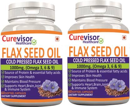 Curevisor Omega-3,6,9 Flaxseed Oil-1000mg Softgel 120 no.s