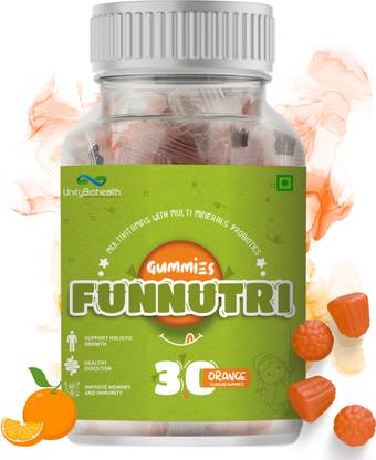 FUNNUTRI Multivitamin Gummies for All Age Supplement Vitamins, Biotin, PROBIOTICS & DHA