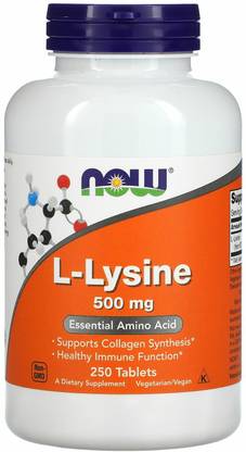 Now Foods L-Lysine, 500 mg, 250 Tablets