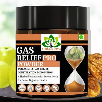 Aura Kriya Gas Relief Pro Powder with 16 Potent Herbs for Stomach Acidity & Gas Problems