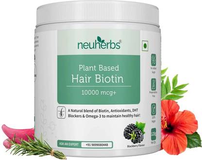 Neuherbs Plant Based Biotin 10000+ mcg�for Men and Women, Hair Growth & Hairfall Control