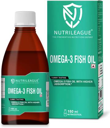 Nutrileague Omega-3 Fish Oil Syrup with EPA&DHA, Brain & Memory-Nonveg