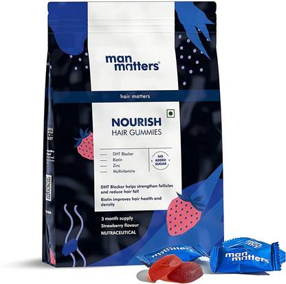 Man Matters 5000 mcg Biotin Gummies | 3 Months Pack | With Vitamin A, C,E | No Added Sugar