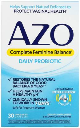 Azo Complete Feminine Balance, Daily Probiotic, 5 Billion, 30 Once Daily Capsules