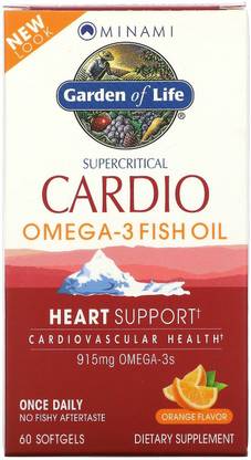 Minami Nutrition Supercritical Cardio, Omega-3 Fish Oil, Orange Flavor, 915 mg , 60 Softgels