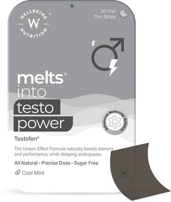 Wellbeing Nutrition Melts Testo Power TestoFen Natural Testosterone Booster For Energy & Stamina