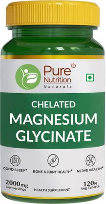 Pure Nutrition Chelated Magnesium Glycinate 2000mg For Sound Sleep, Bone & Joint Health