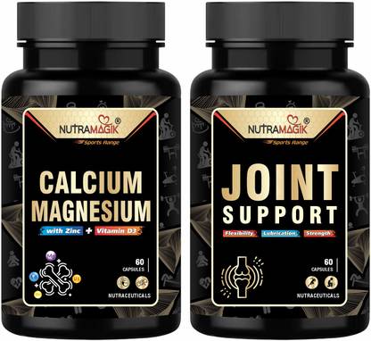nutramagik Joint support and Calcium Magnesium 60 Capsules Each Combo Offer