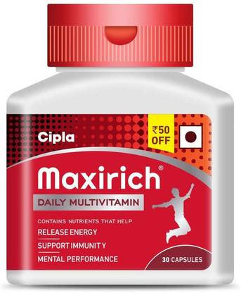 Cipla Maxirich Daily Multivitamin & Minerals Softgels Botttle