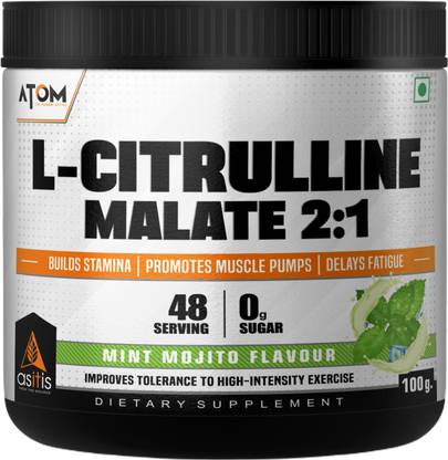 AS-IT-IS Nutrition ATOM L Citrulline Malate 2:1 - 100gms | 0 Sugar |Builds Stamina