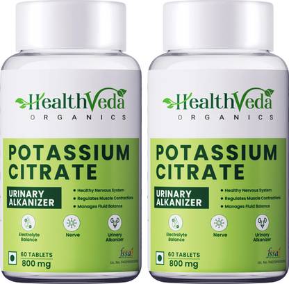 Health Veda Organics Potassium Citrate Supports Nerve, Muscle, Joint & Bone Health For Men & Women