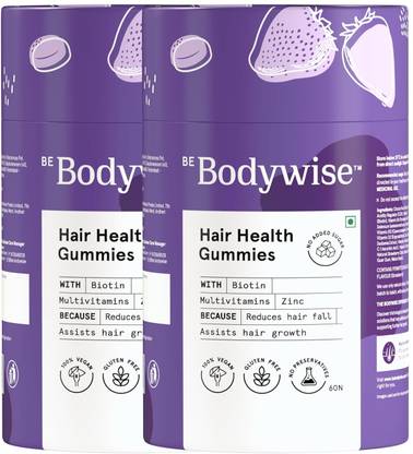 Be Bodywise 5000 mcg Biotin Gummies | 4 Months Pack | Stronger Hair - Nails | No Added Sugar