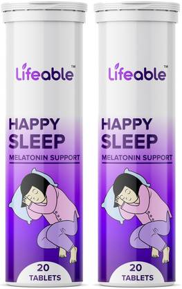 Lifeable Happy Sleep Melatonin Advanced Sleep Support (Orange Flavor) 40 Effervescent