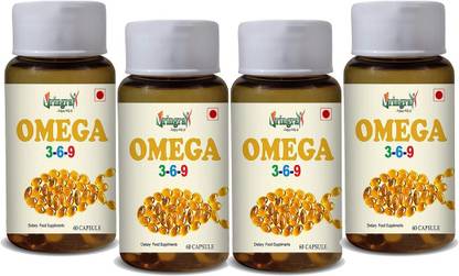 Vringra Omega 3-6-9 Capsules - Ultra Pure Capsules - Unisex Capsules (Pack of 4)