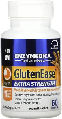 Enzymedica GlutenEase, Extra Strength, 60 Capsules