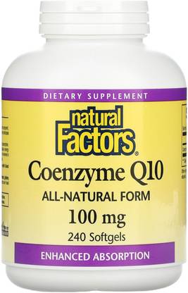 Natural Factors Coenzyme Q10, 100 mg, 240 Softgels