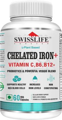 SWISSLIFE FOREVER Chelated Iron Folic acid with Vit.C,Chelated Iron Capsule with probiotics