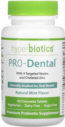 Hyperbiotics PRO-Dental, Natural Mint , 90 Chewable Tablets