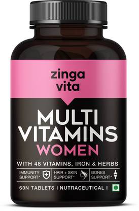 Zingavita Multivitamin Tablets for Women With Vitamins, Calcium, Iron & Herbal Extracts