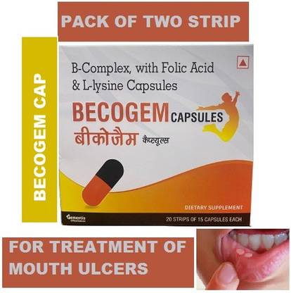gementis BECOGEM CAPSULE SAME AS BECOSULES CAPSULE FOR TREATING ULCERS (2*15CAPSULES)