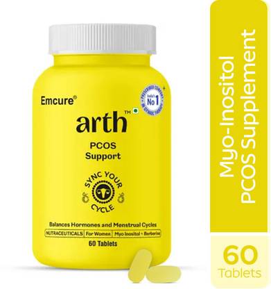 ARTH PCOS Support Myo-Inositol, D-Chiro Inositol, Berberine, By Emcure Pharma