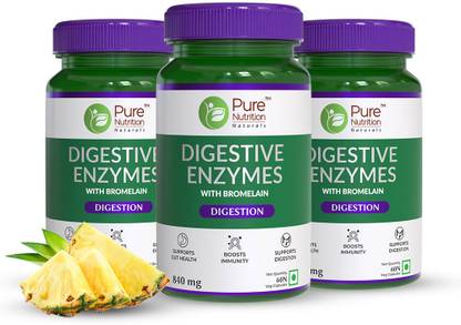 Pure Nutrition Digestive Enzymes with Bromelain Supports Digestion & Absorption of Nutrients