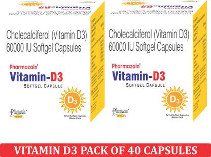 PHARMAZAIN LIFE SCIENCES Vitamin D3 Softgel Capsule for Bone Joint Mental Health & Heart for Men & Women